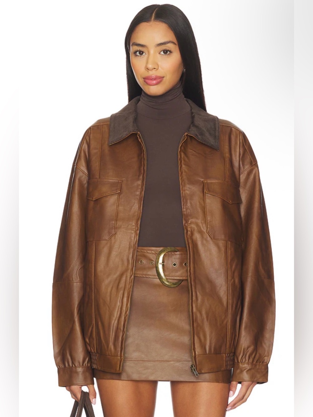 Maverick Bomber Jacket in Chestnut Brown
Show Me Your Mumu medium
